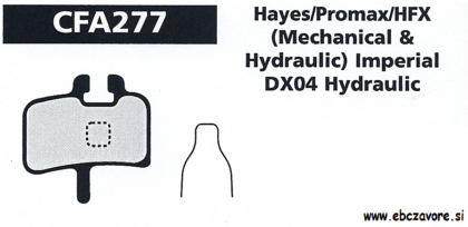 CFA277 Zavorna ploščica kolo