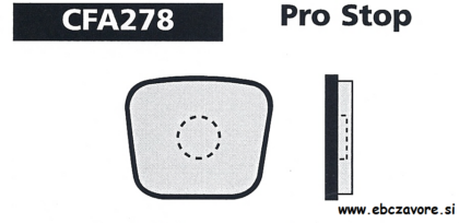 CFA278 Zavorna ploščica kolo