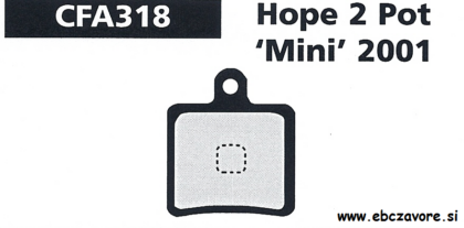 CFA318 Zavorna ploščica kolo