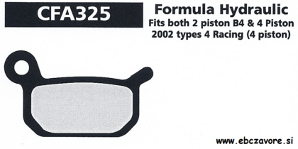 CFA325 Zavorna ploščica kolo