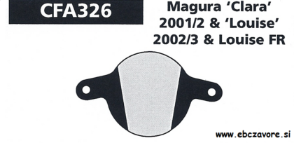 CFA326 Zavorna ploščica kolo