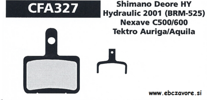 CFA327 Zavorna ploščica kolo