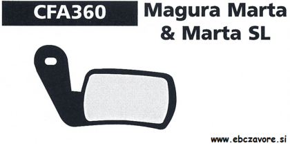 CFA360 Zavorna ploščica kolo