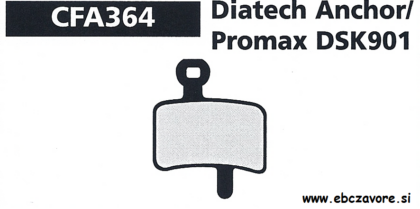 CFA364 Zavorna ploščica kolo