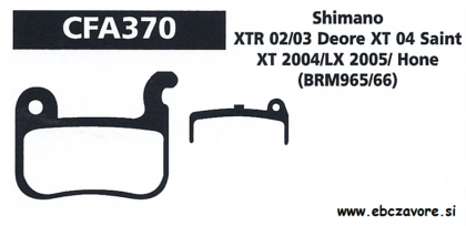 CFA370 Zavorna ploščica kolo