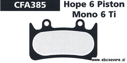 CFA385 Zavorna ploščica kolo
