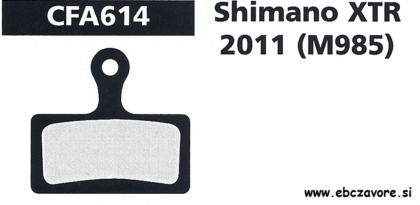 CFA614 Zavorna ploščica kolo
