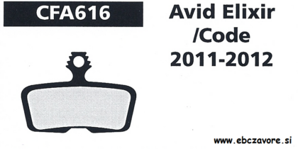 CFA616 Zavorna ploščica kolo